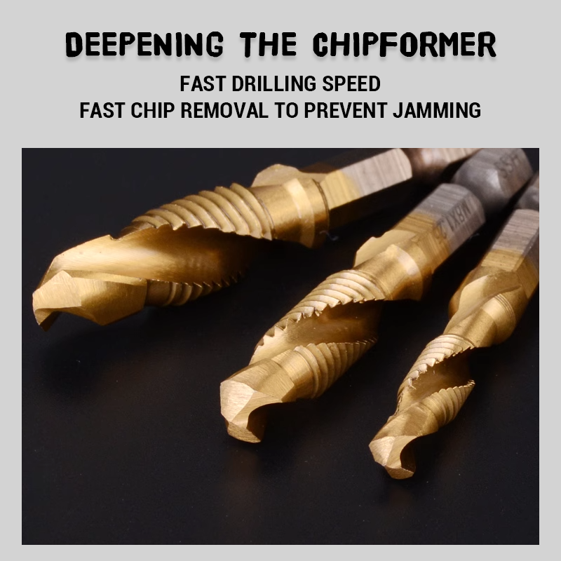 Tapping And Chamfering Integrated Hexagonal Shank Drill