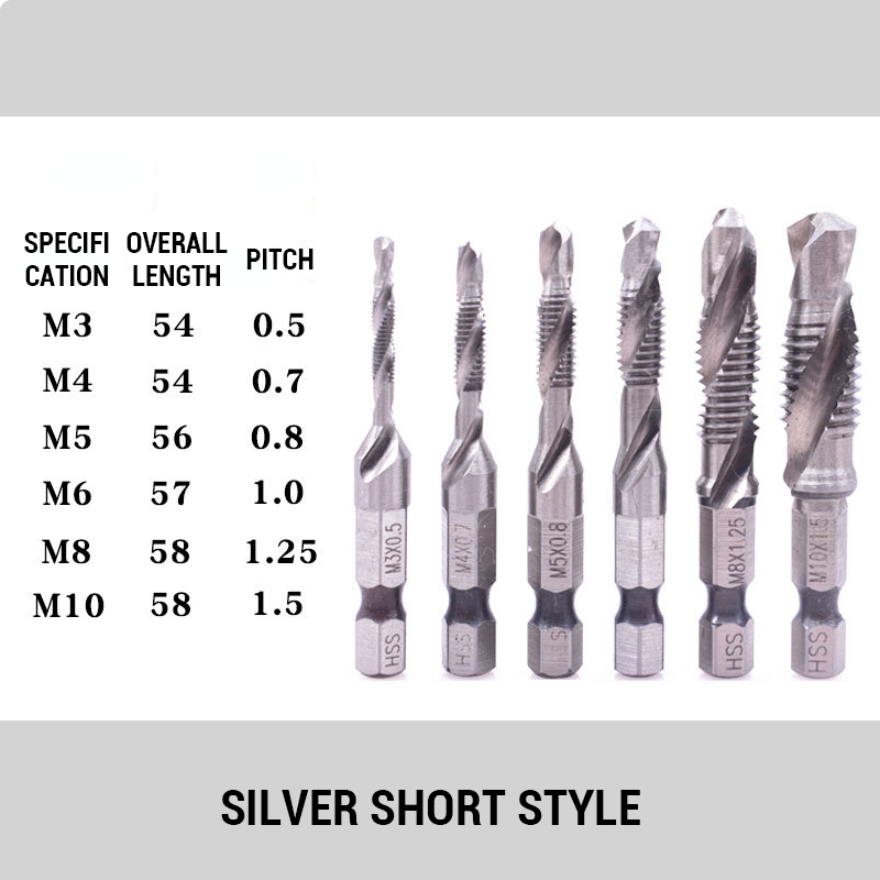 Tapping And Chamfering Integrated Hexagonal Shank Drill
