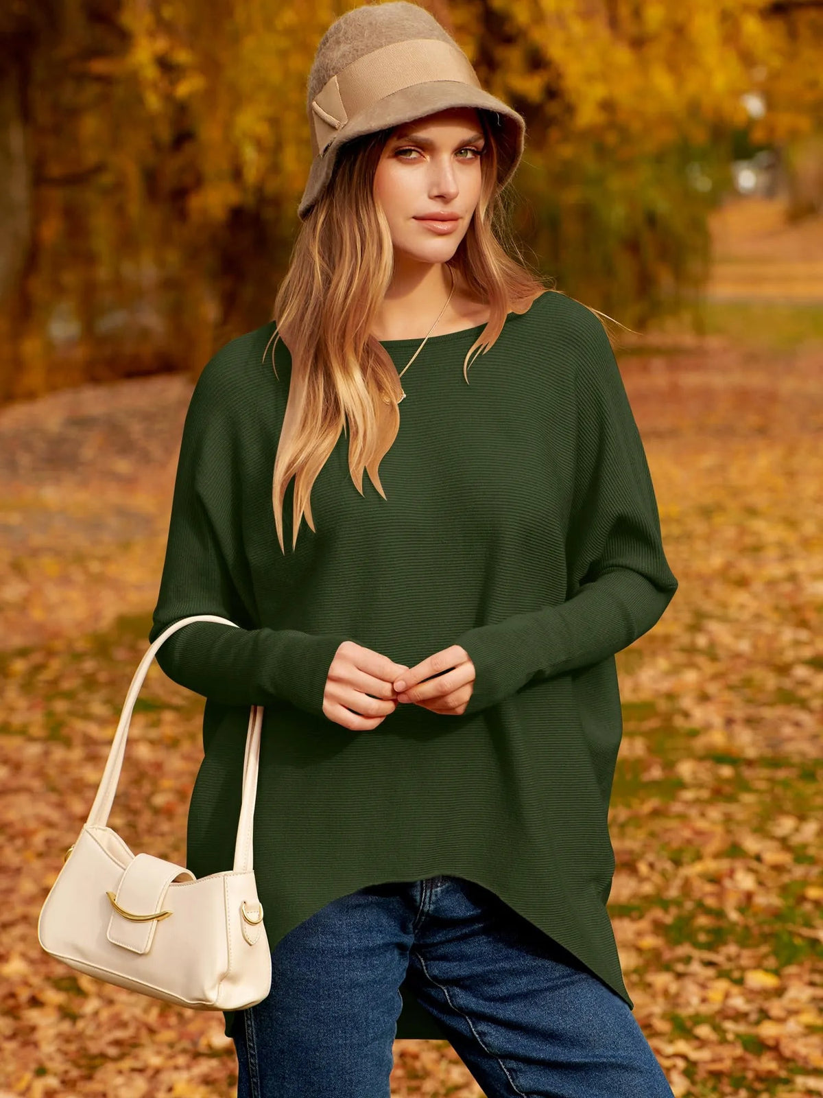 Women's Off Shoulder Long Sleeve Bat Sleeve