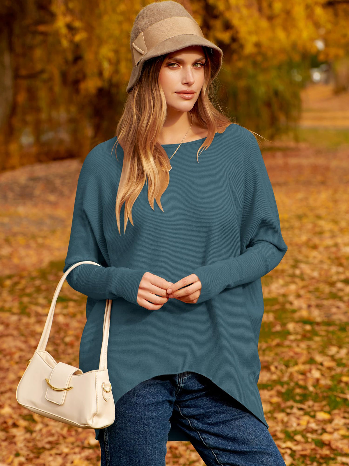 Women's Off Shoulder Long Sleeve Bat Sleeve